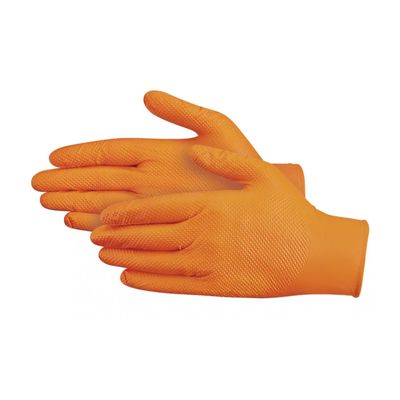 Royalty Premier Small Orange 8mil Diamond Textured Powder Free Gloves